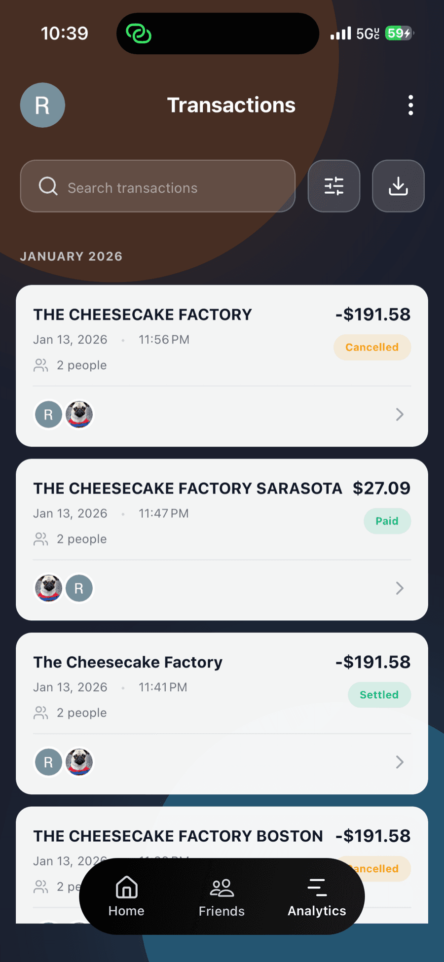 Transaction History