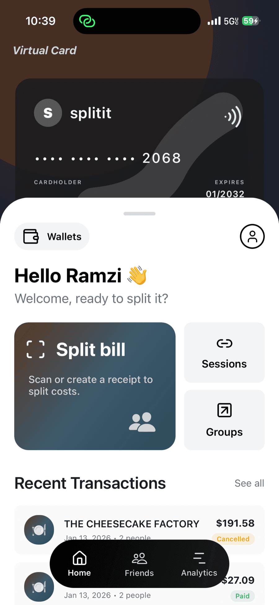 Home & Virtual Card